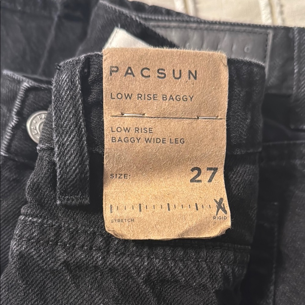 PacSun Black Low Rise Baggy Wide Leg Jeans